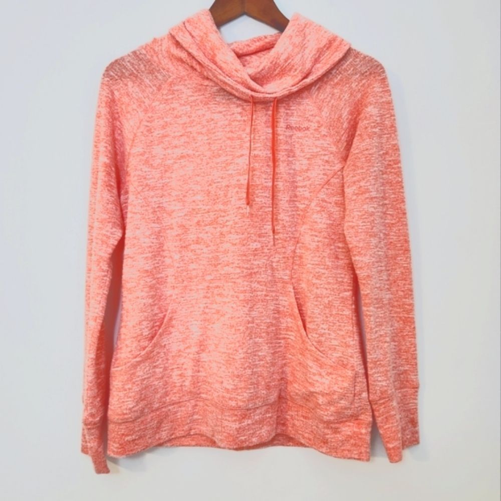 Reebok Cowl Neck Pullover Lightweight Sweater Coral Orange Size Medium